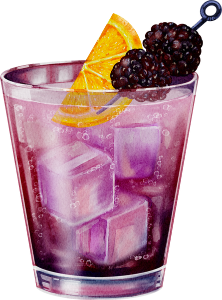 Watercolor Bramble Cocktail