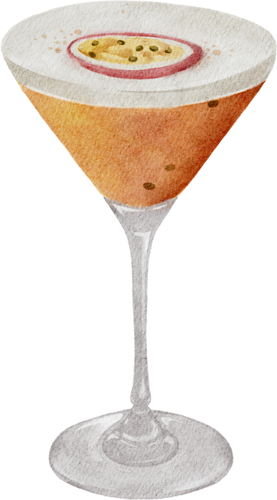 Passion Fruit Martini Illustration