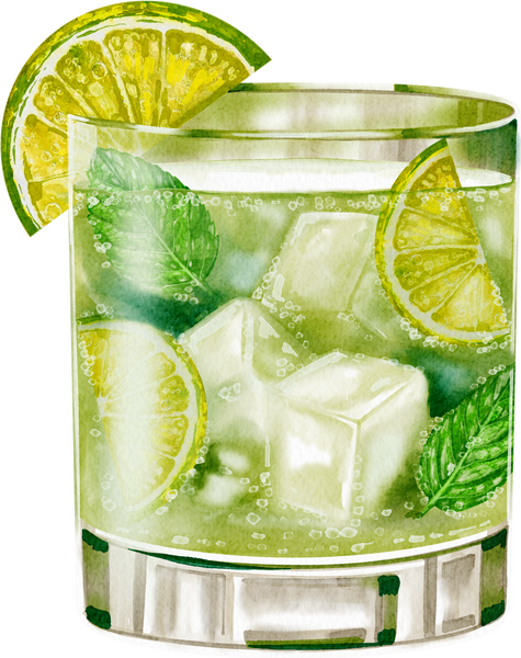 Mojito Cocktail Watercolor