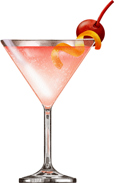 Cosmopolitan Cocktail Watercolor